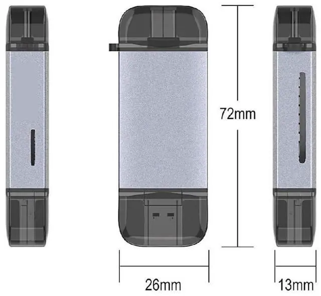 Alt view image 4 of 7 - AJMRTC USB3.0 TypeA & TypeC UHSIII UHSII SD4.0 Card Reader Writer, SD TF MicroSD Memory Card Adapter for Camera, Laptop, Tablet, Smartphone, HighSpeed Photo Video Data Transfer