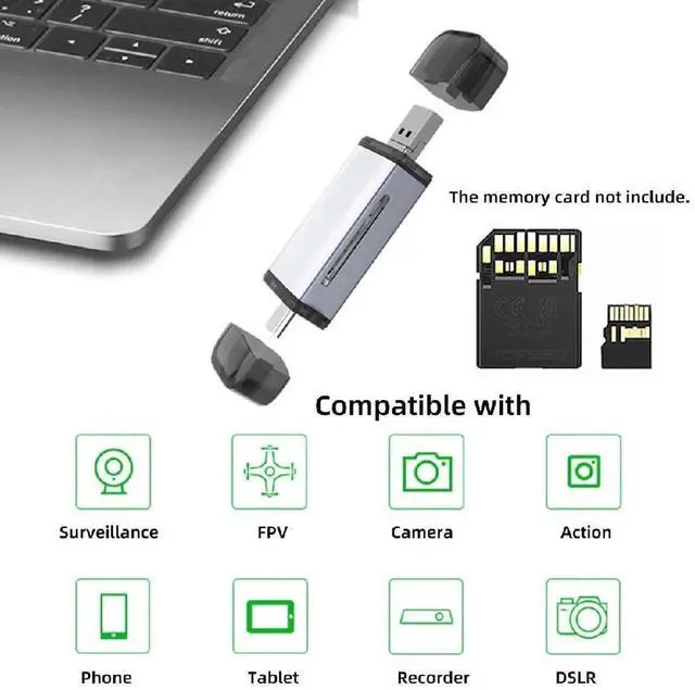 Alt view image 2 of 7 - AJMRTC USB3.0 TypeA & TypeC UHSIII UHSII SD4.0 Card Reader Writer, SD TF MicroSD Memory Card Adapter for Camera, Laptop, Tablet, Smartphone, HighSpeed Photo Video Data Transfer