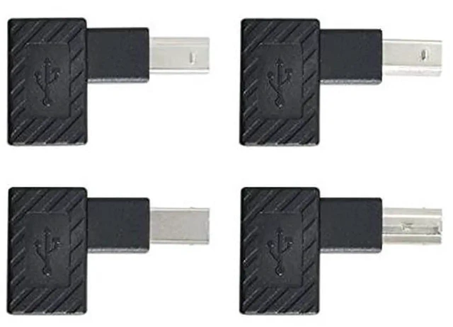Alt view image 6 of 6 - AJMRTC 4Pack USB 2.0 TypeB Male to Female 90Degree Adapter, Horizontal & Vertical Angled Connector, 480Mbps for Printer, Scanner, External Disk & USBB Peripherals