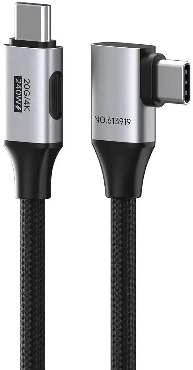 Main image of AJMRTC RightAngle 90Degree Braided USB4 V2.0 USBC Cable 4.9FT,80Gbps 240W PD Fast Charging,8K@60Hz Video,Compatible with iPhone17 16 15 Pro Max,iPad Pro,MacBook,Thunderbolt 5/4