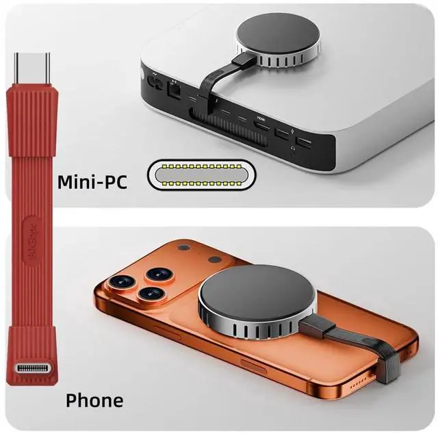 Alt view image 6 of 7 - AJMRTC 2Pack USB5.0 FPC Flat Slim USBC Extension Cable, UpAngled 90Degree MaletoMale & MaletoFemale,80Gbps PD3.1 240W,16K 8K@60Hz 5K Video,Compatible with USB4.0 Thunderbolt,Red