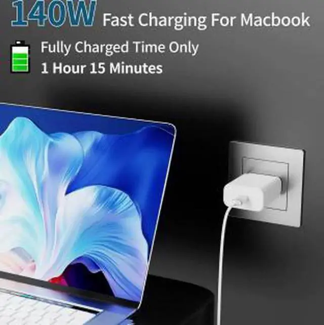 Alt view image 3 of 6 - AJMRTC USBC to MagSafe 3 Cable 6.6FT(2M),140W PD Fast Charging Cord with Rotatable Magnetic Connector for MacBook Pro Laptop,Compatible with Standard USBC Power Adapters
