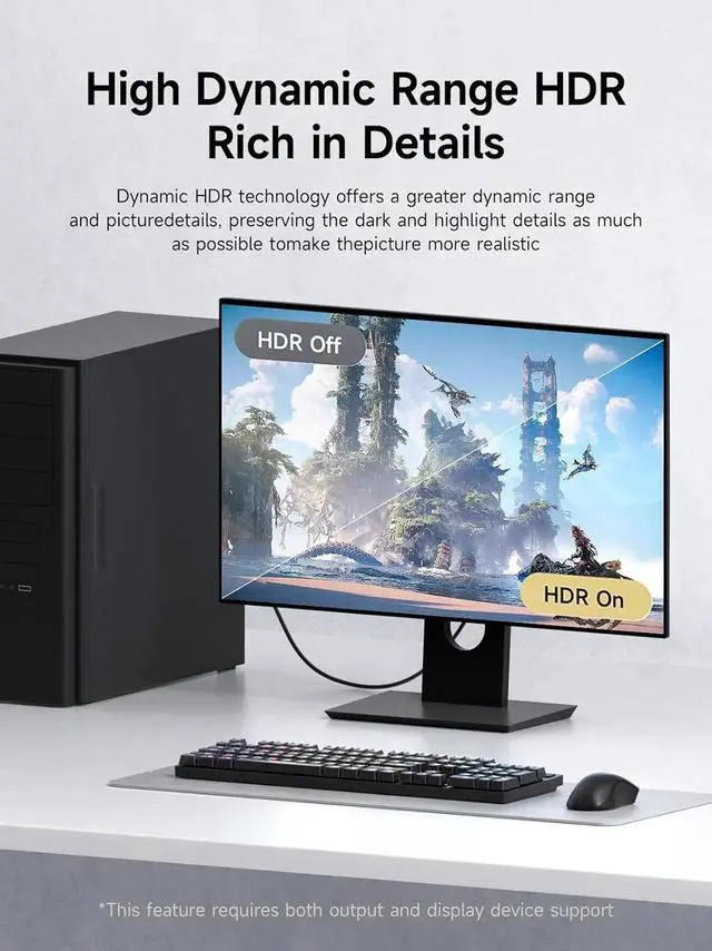 Alt view image 4 of 7 - AJMRTC BiDirectional Mini DisplayPort to DisplayPort 1.4 Cable 10FT,8K@60Hz 4K@240Hz 2K@360Hz Mini DP to DP Cord,Compatible with Thunderbolt 2,Gaming Laptop,MacBook,Monitor