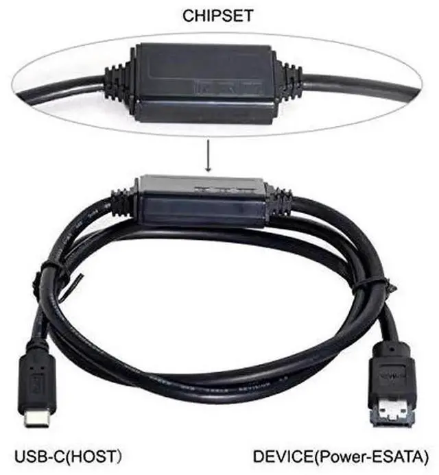 Alt view image 6 of 7 - AJMRTC USBC to PowerOvereSATA DC5V Converter Cable,USB3.0 5Gbps eSATAp Adapter for 2.5" HDD SSD ODD Optical Drive,TypeC Host to eSATAp Storage for Laptop Desktop PC