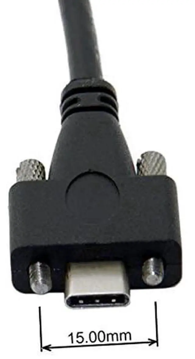 Alt view image 7 of 7 - AJMRTC 300cm Panel Mount USBC Male to Male Cable, Dual M2 ScrewLock Both Ends, USB3.1 Gen2 10Gbps, Lockable TypeC Cord for Industrial Chassis, Equipment Panel Installation