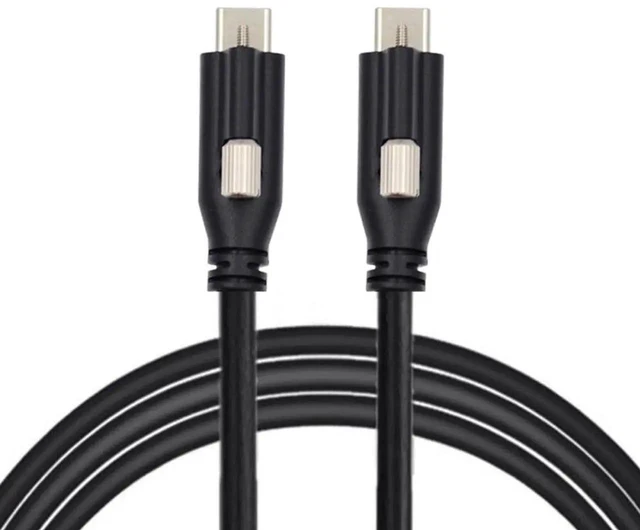 Main image of AJMRTC 3M Locking USBC to Locking USBC 10Gbps Data & Power Cable,Single PanelMount Screw Connector,USB3.1 Gen2 Lockable TypeC Cord for Industrial Camera and Equipment Installation