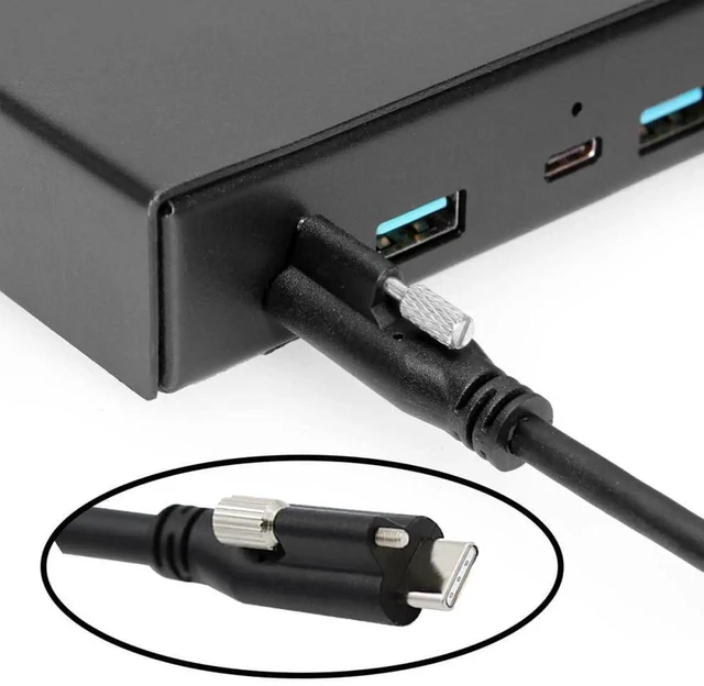 Alt view image 5 of 7 - AJMRTC 3M Locking USBC to Locking USBC 10Gbps Data & Power Cable,Single PanelMount Screw Connector,USB3.1 Gen2 Lockable TypeC Cord for Industrial Camera and Equipment Installation