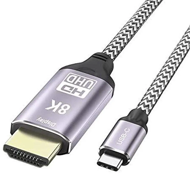 Main image of AJMRTC 6FT 1.8M USBC Source to HDMI 2.0 Male Cable,USB4 TypeC to HDMI Adapter Cord,Supports 8K UHD 4K Video Output for USBC Laptops,Monitors,HDTV and Projectors