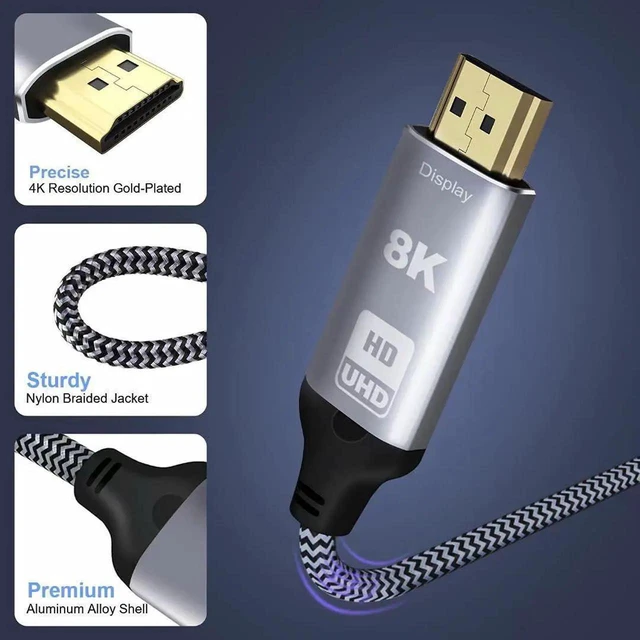 Alt view image 5 of 7 - AJMRTC 6FT 1.8M USB4 TypeC Source to HDMI 2.0 Male Cable, USBC AltMode to HDMI Cord, Supports 8K UHD 4K@60Hz Video for Laptops, Monitors, HDTVs, Projectors