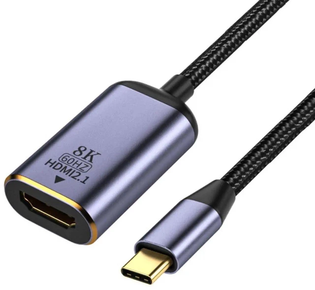 Main image of AJMRTC USB4 TypeC Source to HDMI 2.0 Female Adapter Cable, Supports 8K@60Hz UHD 4K Video, USBC Male to HDMI Female Cord for Connecting HDMI Male Monitor, HDTV and Projector