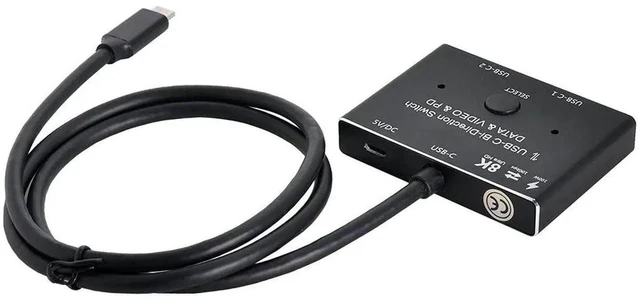 Alt view image 5 of 7 - AJMRTC 50cm USBC BiDirectional MST 1to2 Switch Hub,8K@30Hz Video,100W PD Charging,10Gbps Data,TypeC Splitter with Short Cable for DualMonitor,Notebook and Docking Workstation