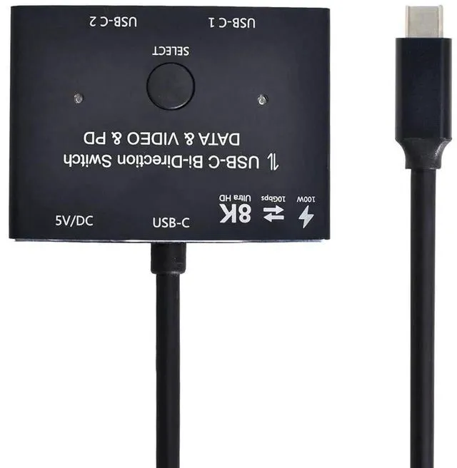 Alt view image 4 of 7 - AJMRTC 50cm USBC BiDirectional MST 1to2 Switch Hub,8K@30Hz Video,100W PD Charging,10Gbps Data,TypeC Splitter with Short Cable for DualMonitor,Notebook and Docking Workstation