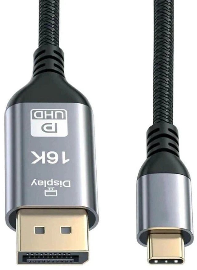 Main image of AJMRTC 2.0M USB5.0 / USB4 TypeC Source to DisplayPort DP Male Cable,16K 8K UltraHD Video Cord,Directional TypeC to DP Cable for Laptops,DP Monitors,Workstation and HDTV Display