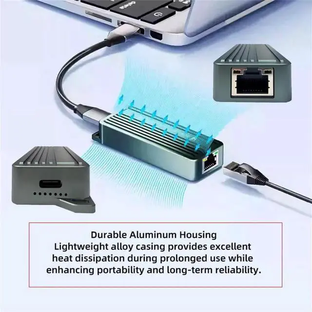 Alt view image 5 of 7 - AJMRTC USB4 USB3.2 Gen2 TypeC to MultiSpeed Ethernet Adapter Cable,RTL8159 Chipset,10G/5G/2.5G/1G/100Mbps RJ45 LAN Network Converter for Laptop,Desktop PC and NAS Storage Device