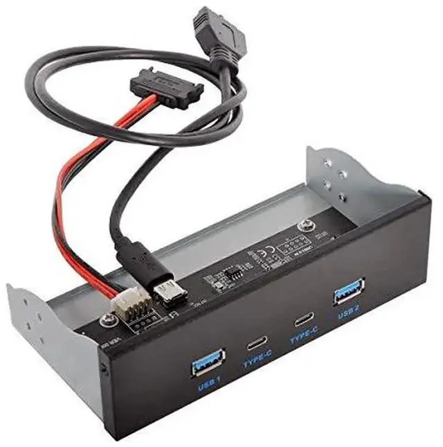 Main image of AJMRTC 5.25Inch CDROM Bay FrontPanel 4Port Hub Cable,USBC & USB3.0 TypeA Expansion,Connect to Motherboard 20Pin Internal Header Adapter Cable for Desktop PC Chassis Modding