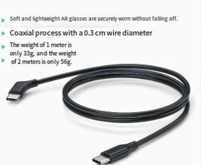 Alt view image 2 of 4 - AJMRTC 3.3FT 1M USBC AR VR Link Cable,TypeC Video Output & Fast Charging HighSpeed Data Transfer Cord Compatible with AR Glasses,VR Headset,Laptop,Smartphone and Other USBC Enabled Devices