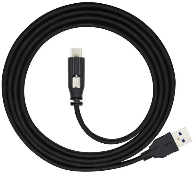 Main image of AJMRTC 5M USB3.1 TypeC PanelMount ScrewLocking Cable,Locked TypeC to Standard USB3.0 Data Cord,Industrial ScrewLock Connector for Camera,Machine Vision and Fixed Equipment Installation