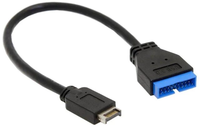 Alt view image 2 of 5 - AJMRTC 20cm USB3.1 FrontPanel Header to USB3.0 20Pin Header Extension Cable,Internal Motherboard Header Adapter Cord Specially for ASUS Motherboard for Desktop PC DIY Chassis FrontPanel USBC Conne