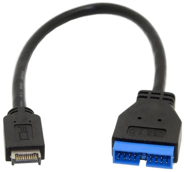 Alt view image 4 of 5 - AJMRTC 20cm USB3.1 FrontPanel Header to USB3.0 20Pin Header Extension Cable,Internal Motherboard Header Adapter Cord Specially for ASUS Motherboard for Desktop PC DIY Chassis FrontPanel USBC Conne