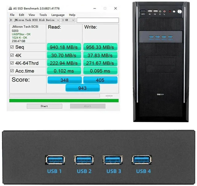 Alt view image 7 of 7 - AJMRTC 10Gbps USB3.1 Gen2 4Port TypeA Front Panel Hub Cable, TypeE Motherboard Internal Connector for 5.25Inch CDROM Bay Tray, Desktop Chassis Internal USB Expansion Cable for DIY PC Building