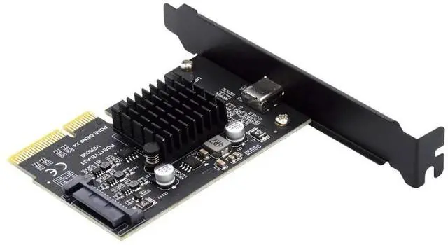 Main image of AJMRTC 20Gbps USB 3.2 Gen2x2 PCIE 4X Express Expansion Card, Female USBC TypeC Port Controller Adapter with SATA 15Pin Power for Desktop Motherboard, HighSpeed DataOnly PCIe AddOn Card for DIY