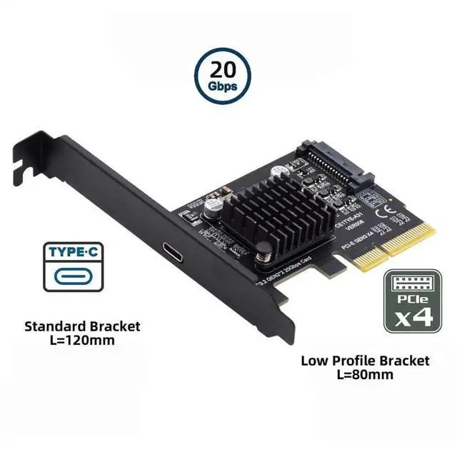 Alt view image 6 of 7 - AJMRTC 20Gbps USB 3.2 Gen2x2 PCIE 4X Express Expansion Card, Female USBC TypeC Port Controller Adapter with SATA 15Pin Power for Desktop Motherboard, HighSpeed DataOnly PCIe AddOn Card for DIY
