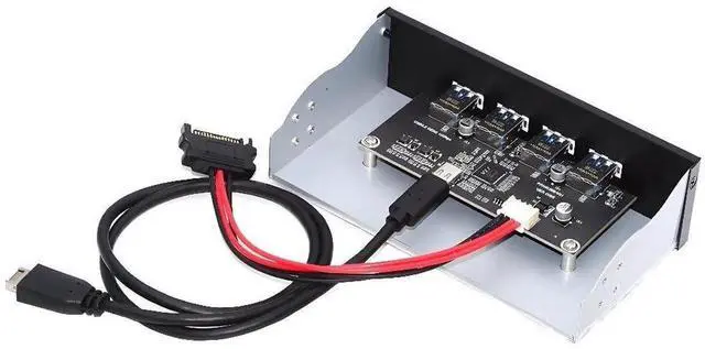 Main image of AJMRTC 5.25Inch Bay Front Panel USB Hub, 4Port 10Gbps USB3.1 Gen2, 2×TypeA & 2×TypeC, Internal TypeE Motherboard Header Adapter for Desktop PC Optical Drive Bay Installation