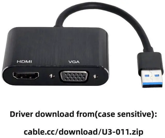 Alt view image 4 of 7 - AJMRTC USB 3.0 / USB 2.0 to HDMI VGA Adapter Cable, External Video Graphics Card Converter, MultiMonitor Display Extension for Windows Laptop Desktop PC HDTV Projector