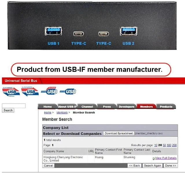 Alt view image 4 of 7 - AJMRTC 5.25Inch Bay Internal FrontPanel USB Hub, 4Port USB3.1 Gen2 (2×TypeA + 2×TypeC), Connect via Motherboard TypeE Header, 10Gbps for Desktop PC DIY Chassis Upgrade