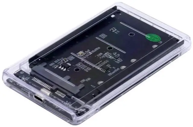 Main image of AJMRTC Dual mSATA MiniSATA SSD Enclosure, RAID0 Span JOBD Bridge to USB3.0 TypeC, 2.5Inch SATA Combo External Storage Case for Dual mSATA SSD, MultiMode Disk Array Adapter