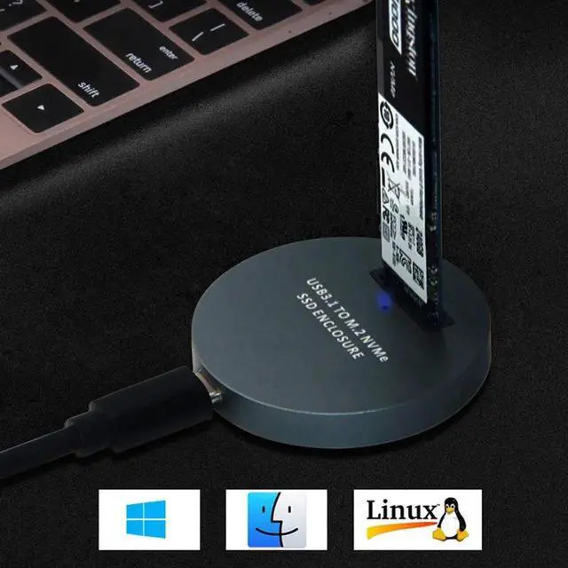 Alt view image 3 of 7 - AJMRTC Vertical USBC to M.2 NVMe MKey SSD PCBA Adapter, USB3.1 External NGFF Converter Board, Black Bare PCB Adapter for 2230 2242 2260 2280 NVMe M.2 SSD, No Enclosure