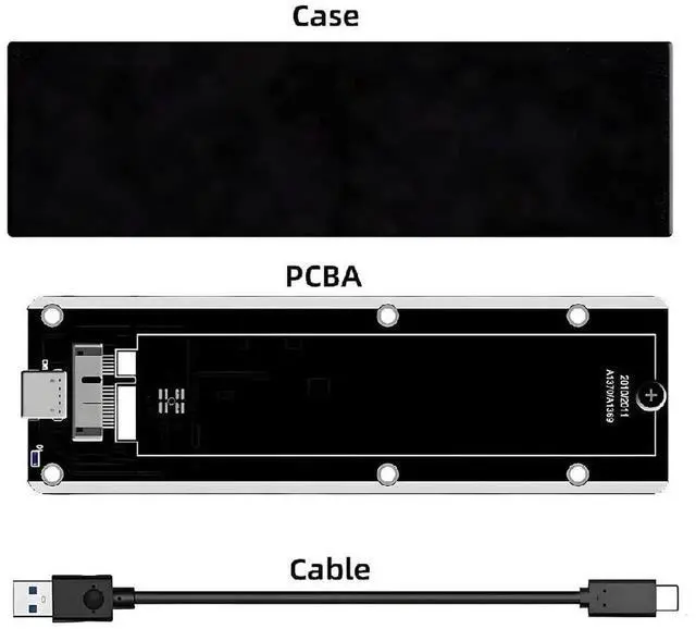 Alt view image 5 of 7 - AJMRTC 6+12Pin Apple SSD Enclosure, USB3.0 TypeC 5Gbps External Hard Drive Case for 20102011 MacBook Air A1369 A1370 Proprietary SSD, Repurpose Old Mac SSD as Portable Mobile Storage