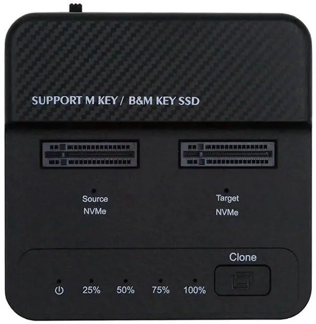Main image of AJMRTC Vertical DualBay M.2 NVMe Offline Cloner Enclosure, 20Gbps MKey NGFF to USBC OneClick Offline Clone Duplicator, DualSlot External Storage Docking Station for M.2 NVMe SSD Data Backup