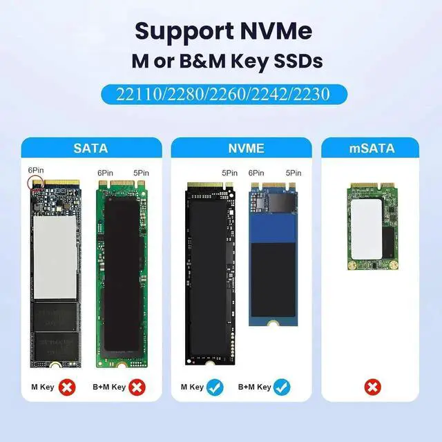 Alt view image 4 of 7 - AJMRTC Vertical DualBay M.2 NVMe Offline Cloner Enclosure, 20Gbps MKey NGFF to USBC OneClick Offline Clone Duplicator, DualSlot External Storage Docking Station for M.2 NVMe SSD Data Backup