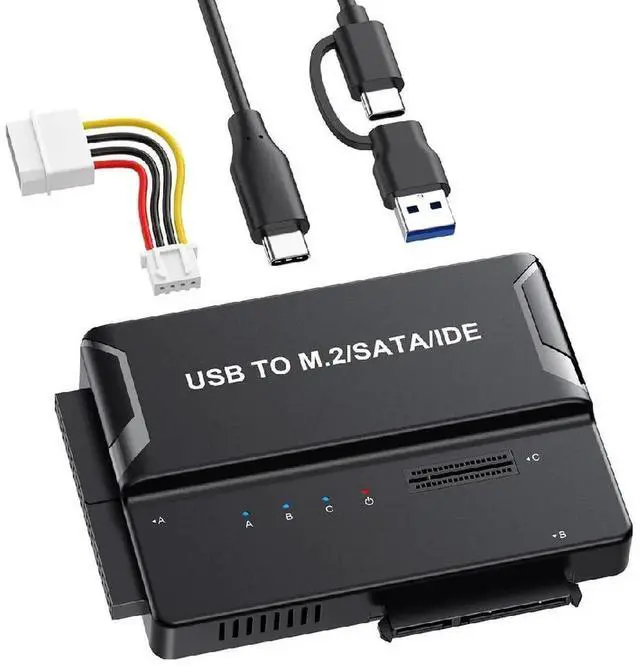 Main image of AJMRTC MultiFormat External Storage Enclosure PCBA, USB3.0 TypeC to Dual M.2 MKey NVMe + 2.5/3.5 Inch SATA + 40Pin IDE Combo Hard Drive Case, MultiInterface Adapter for Old&New HDD SSD Data Res