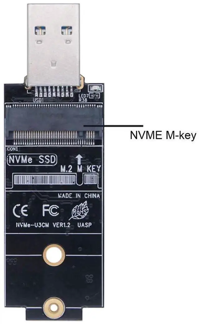 Alt view image 4 of 7 - AJMRTC USB3.1 Gen2 M.2 NVMe MKey SSD Enclosure, 10Gbps USBC External Hard Drive Case, Portable Storage Adapter for 2230 2242Size PCIe MKey NGFF NVMe SSD, ToolFree Installation