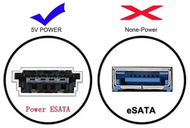 Alt view image 2 of 6 - AJMRTC USB 3.0 to Power Over eSATA DC5V Adapter, USB2.0 to eSATAp Converter Cable for 2.5" 3.5" HDD SSD ODD Optical Drive, External Storage PowerSupplied Connector Adapter
