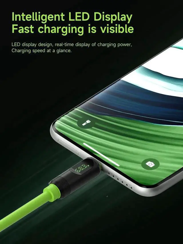 Alt view image 2 of 7 - AJMRTC USB4 Cable, LED Display USBC 240W Fast Charging Cord, 8K@60Hz Video 40Gbps Data Transfer Compatible with Thunderbolt 4/3 for iPhone 17 16 15 Pro Max, iPad, MacBook Pro Air