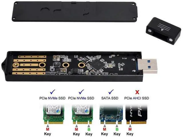Alt view image 7 of 7 - AJMRTC USB 3.0 to M.2 NVMe MKey & SATA NGFF SSD Adapter PCBA Board, RTL9210B Chipset External Converter for M.2 NVMe SATA SSD, Bare Circuit Board Without Housing Case