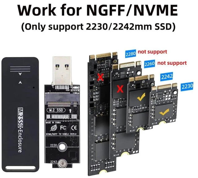 Alt view image 2 of 7 - AJMRTC USB 3.0 to M.2 NVMe MKey & SATA NGFF SSD Adapter PCBA Board, RTL9210B Chipset External Converter for 2230 2242 Size M.2 SSD, Bare Circuit Board Without Enclosure Case
