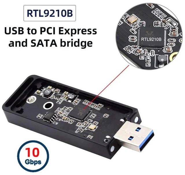 Alt view image 6 of 7 - AJMRTC USB 3.0 to M.2 NVMe MKey & SATA NGFF SSD Adapter PCBA Board, RTL9210B Chipset External Converter for 2230 2242 Size M.2 SSD, Bare Circuit Board Without Enclosure Case