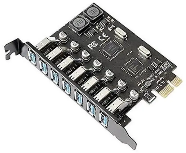 Main image of AJMRTC 7Port PCIE to USB 3.0 HUB Expansion Card, PCIExpress Internal USB3.0 Adapter 5Gbps HighSpeed Hub for Desktop Motherboard, FullHeight Bracket Included