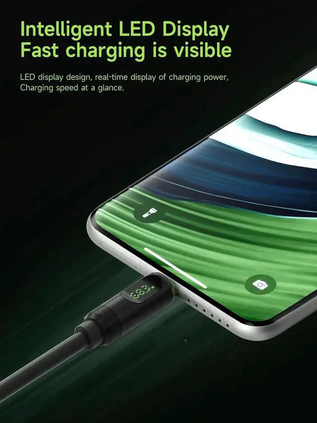 Alt view image 6 of 7 - AJMRTC USB4 Cable, LED Display USBC 240W PD Fast Charging Cord, 8K@60Hz Video 40Gbps Data Transfer Compatible with Thunderbolt 4/3 for iPhone 17 16 15 Pro Max, iPad, MacBook Pro Air
