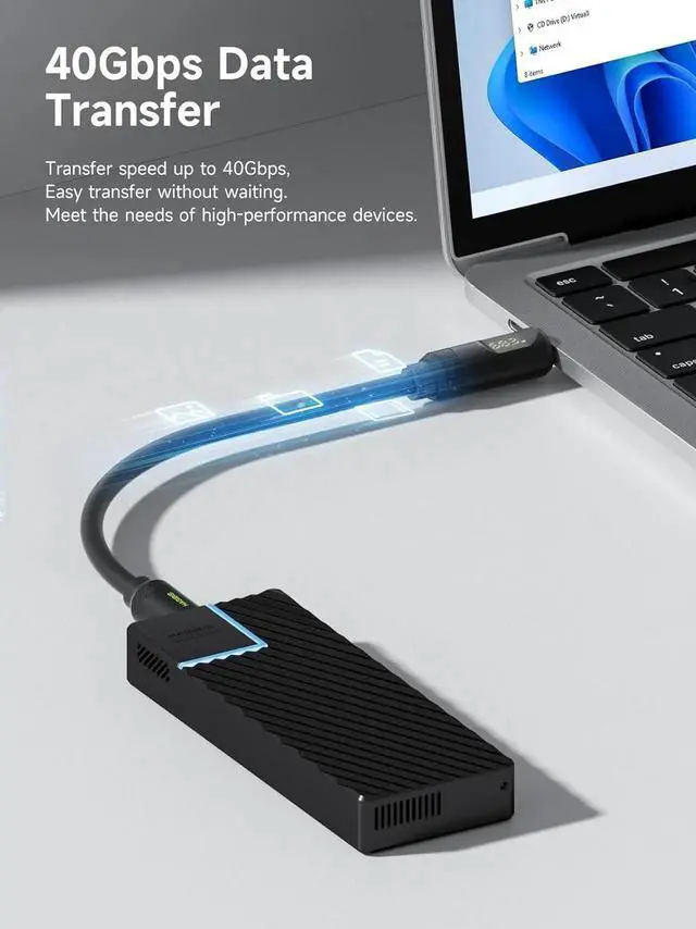 Alt view image 3 of 7 - AJMRTC USB4 Cable, LED Display USBC 240W PD Fast Charging Cord, 8K@60Hz Video 40Gbps Data Transfer Compatible with Thunderbolt 4/3 for iPhone 17 16 15 Pro Max, iPad, MacBook Pro Air