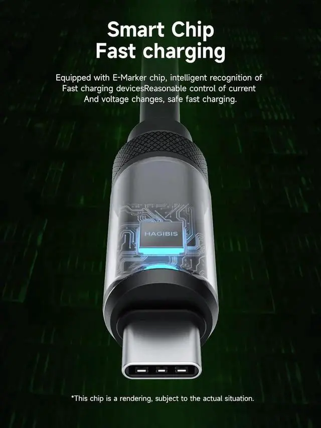 Alt view image 2 of 7 - AJMRTC USB4 Cable, LED Display USBC 240W PD Fast Charging Cord, 8K@60Hz Video 40Gbps Data Transfer Compatible with Thunderbolt 4/3 for iPhone 17 16 15 Pro Max, iPad, MacBook Pro Air