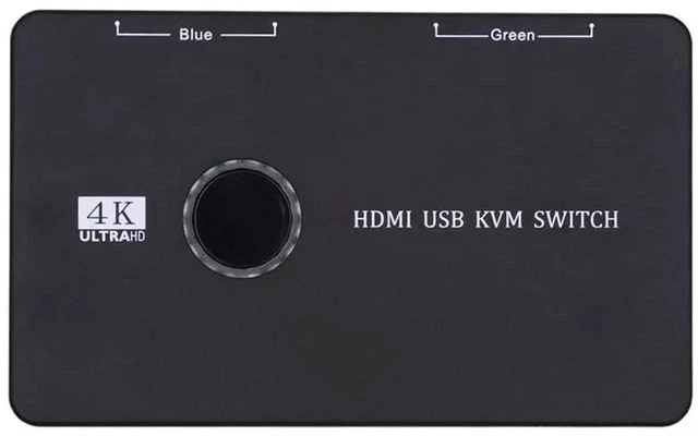 Main image of AJMRTC KVM Switch Selector, USB 2.0 & HDMI 4K KVM Switch for 2 Computers Sharing One Monitor HDTV, USB Keyboard Mouse Scanner Printer Peripherals for Home Office Desktop Setup