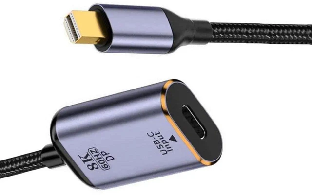 Main image of AJMRTC USBC Female Source to Mini DisplayPort DP 1.4 Sink Cable, 8K@60Hz 4K@120Hz Video Cord for DPAlt Mode USBC Laptop Tablet Smartphone, for MiniDP Monitor HDTV Presentation