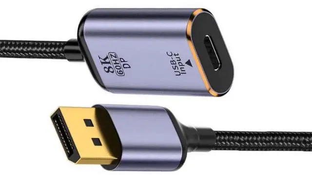 Main image of AJMRTC USBC Female Source to DP 1.4 DisplayPort Sink Cable, 8K@60Hz 4K@120Hz Video Output Cord for DPAlt Mode USBC Laptop, Tablet, Smartphone for Monitor HDTV Presentation