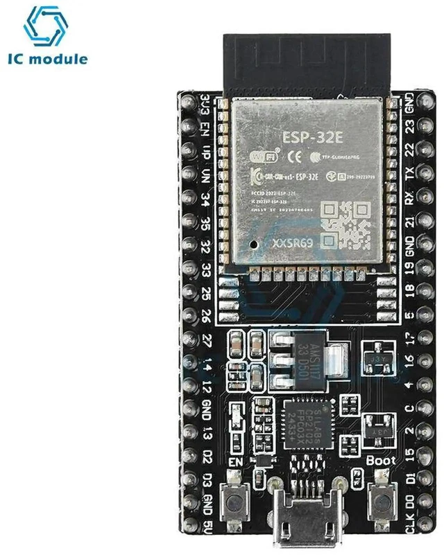 Alt view image 2 of 3 - AJMRTC ESP32DevKitC32E Development Board Module, ESP32E Chip 4Mb Flash with CP2102 Driver Chip, Micro USB ESP32 Board for Arduino, IoT, WiFi Bluetooth Microcontroller Projects