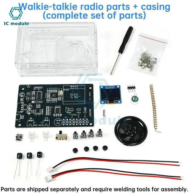 Alt view image 2 of 3 - AJMRTC FM Radio DIY Kit with WalkieTalkie Intercom Function, 0.96" OLED Screen FM Radio Soldering Practice Loose Components for Electronic Learning & DIY Assembly Projects
